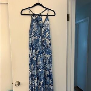 Blue Floral Women Swim Coverup